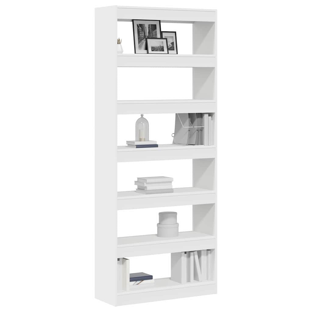 Armadio per Libri Bianco 80 x 30 x 198 cm Legno multistrato