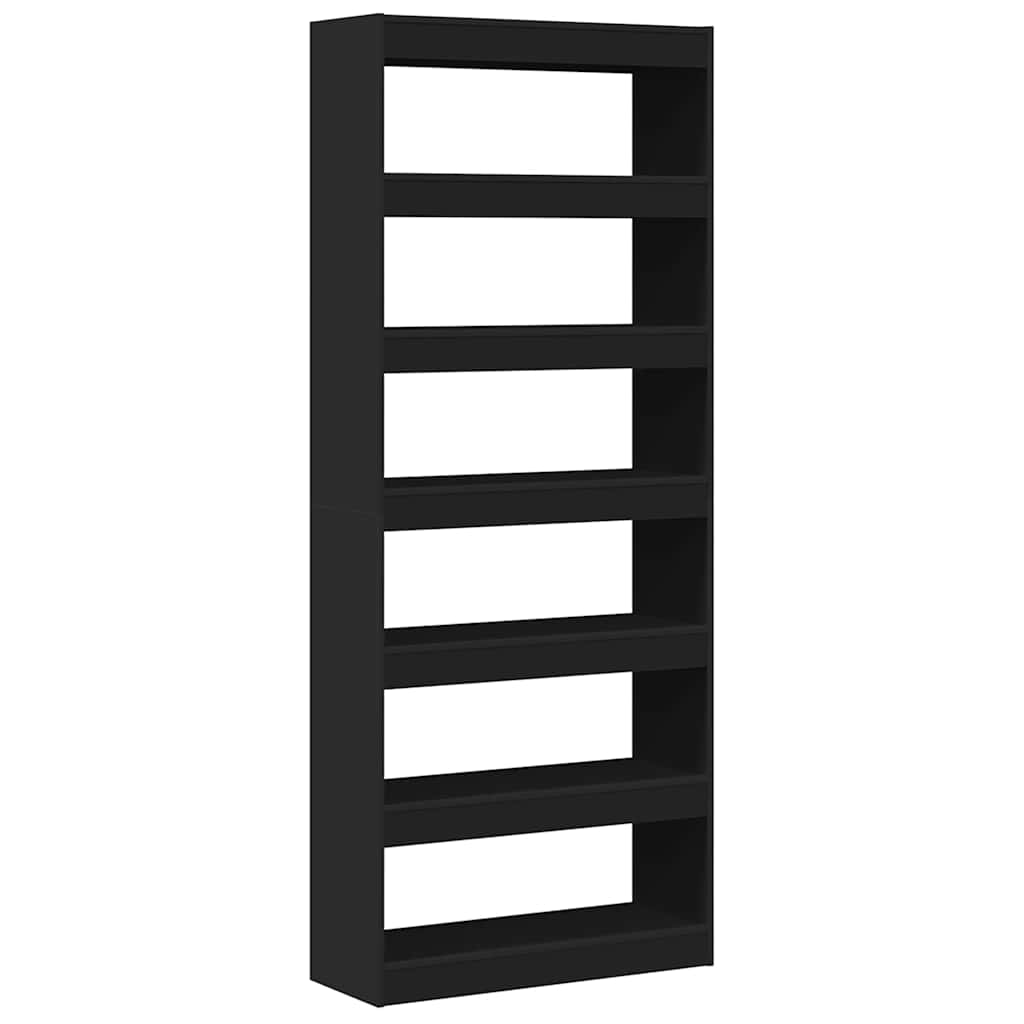 Armadio per Libri Nero 80 x 30 x 198 cm Legno multistrato