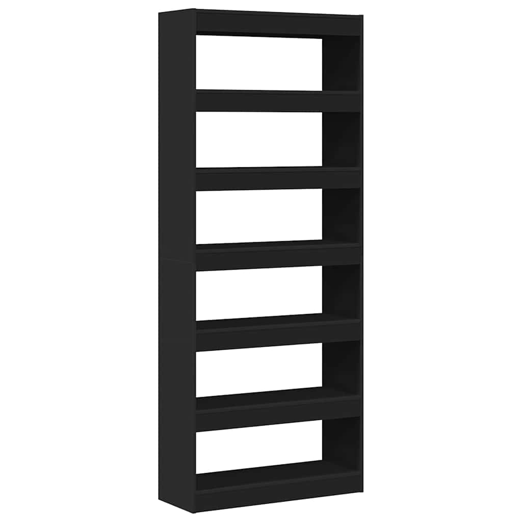 Armadio per Libri Nero 80 x 30 x 198 cm Legno multistrato