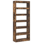 Armadio per Libri con lo scaffale Rovere fumé 80 x 30 x 198 cm