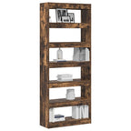 Armadio per Libri con lo scaffale Rovere fumé 80 x 30 x 198 cm