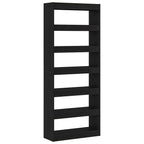 Armadio per Libri con lo scaffale Rovere Nero 80 x 30 x 198 cm