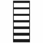 Armadio per Libri con lo scaffale Rovere Nero 80 x 30 x 198 cm