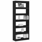 Armadio per Libri con lo scaffale Rovere Nero 80 x 30 x 198 cm