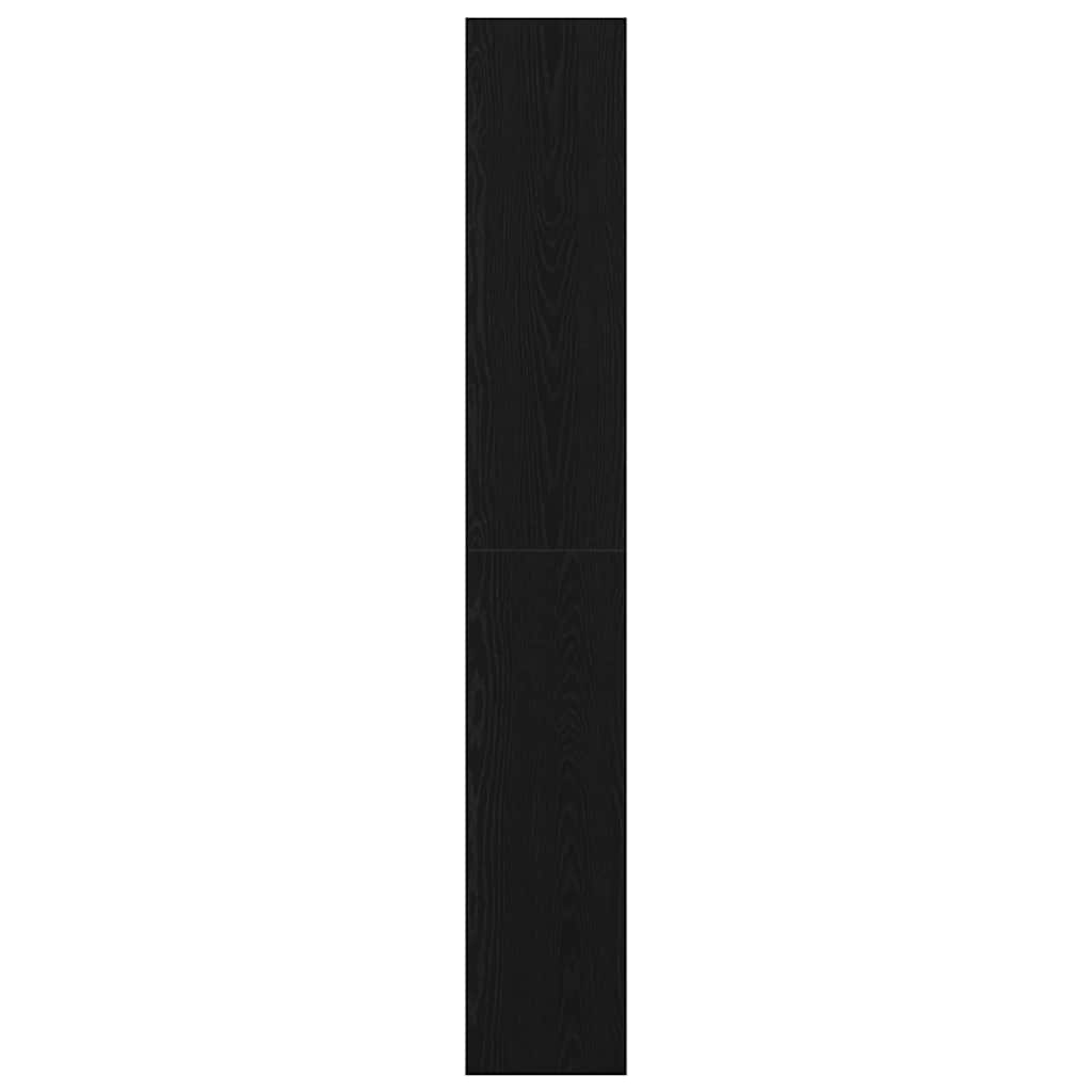 Armadio per Libri con lo scaffale Rovere Nero 80 x 30 x 198 cm