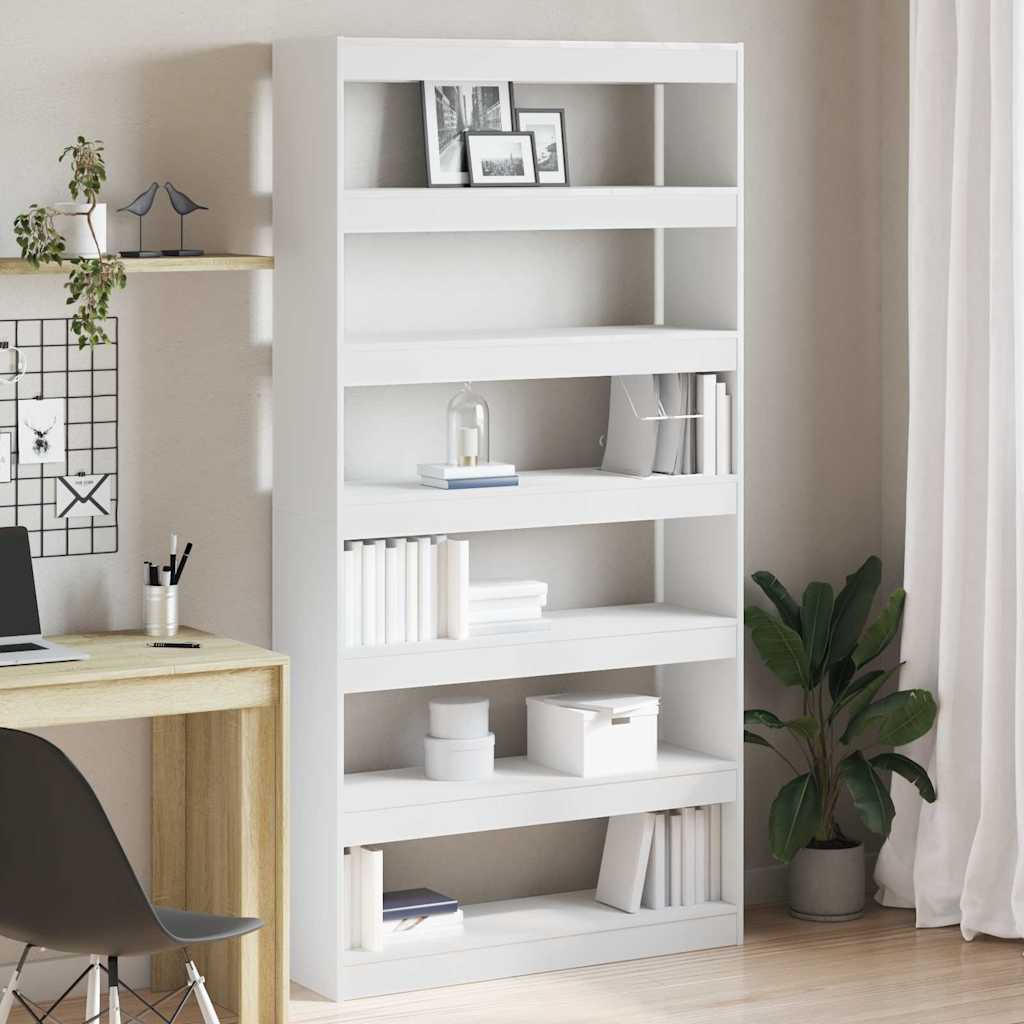 Armadio per Libri Bianco 100 x 30 x 198 cm Legno multistrato