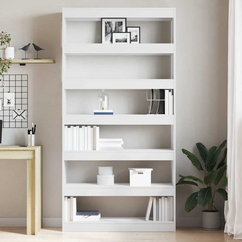 Armadio per Libri Bianco 100 x 30 x 198 cm Legno multistrato
