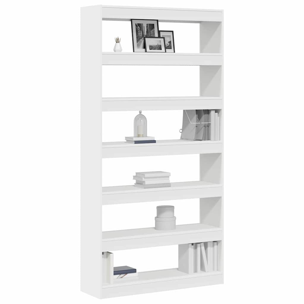 Armadio per Libri Bianco 100 x 30 x 198 cm Legno multistrato