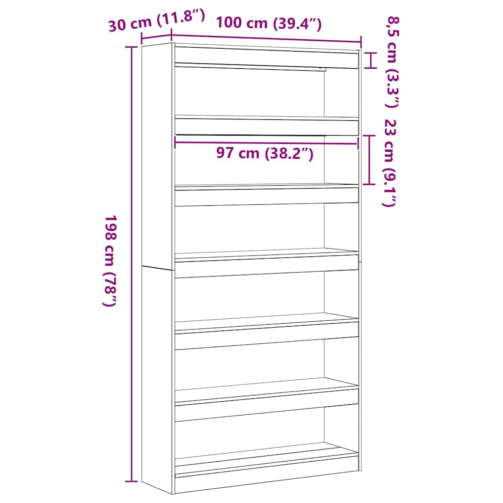 Armadio per Libri Rovere fumé