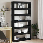 Armadio per Libri Rovere Nero 100 x 30 x 198 cm