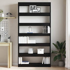 Armadio per Libri Rovere Nero 100 x 30 x 198 cm