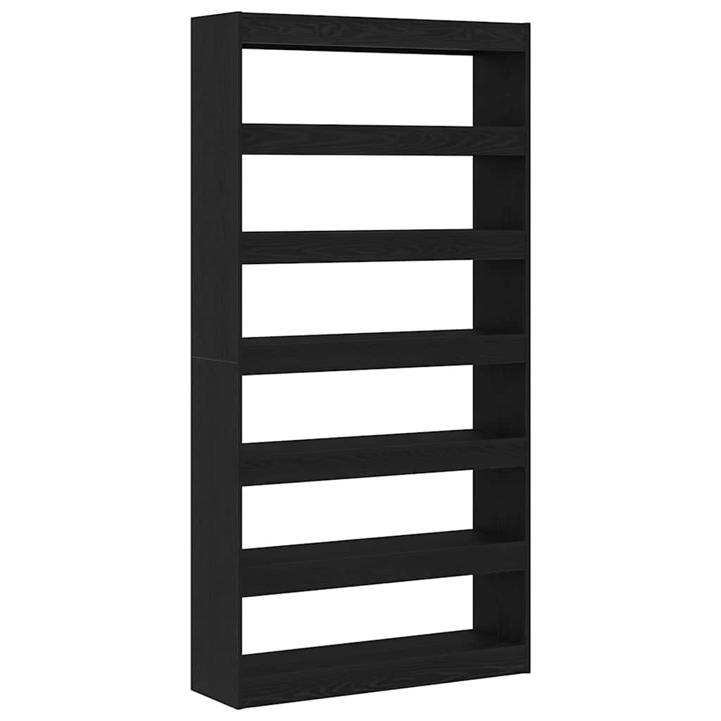 Armadio per Libri Rovere Nero 100 x 30 x 198 cm