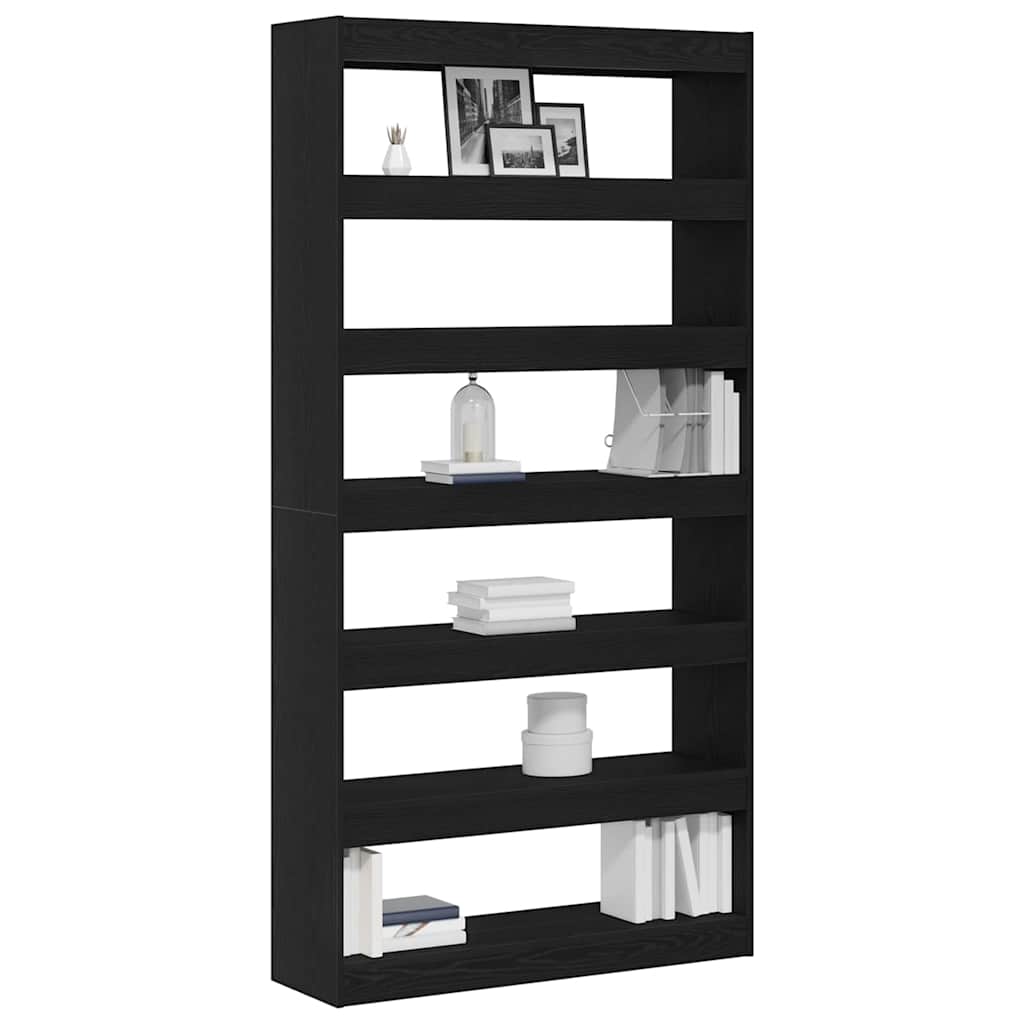 Armadio per Libri Rovere Nero 100 x 30 x 198 cm