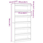 Armadio per Libri Rovere Nero 100 x 30 x 198 cm