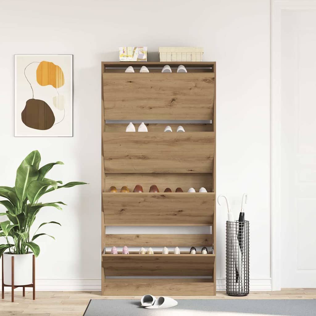 Mobile per scarpe Rovere artigianale 80 x 21 x 163,5 cm