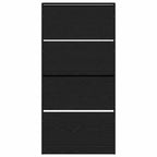 Mobile per scarpe con porta Rovere Nero 80 x 21 x 163,5 cm