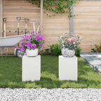Supporto per piante 2 pcs Bianco 24 x 24 x 35 cm Acciaio