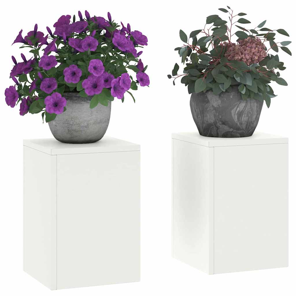 Supporto per piante 2 pcs Bianco 24 x 24 x 35 cm Acciaio