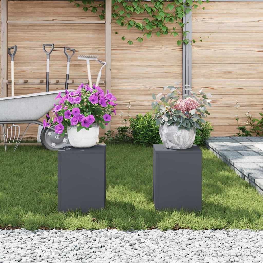 Supporto per piante 2 pcs Antracite 24 x 24 x 35 cm Acciaio