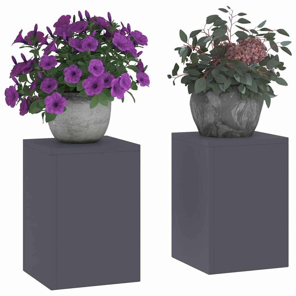 Supporto per piante 2 pcs Antracite 24 x 24 x 35 cm Acciaio
