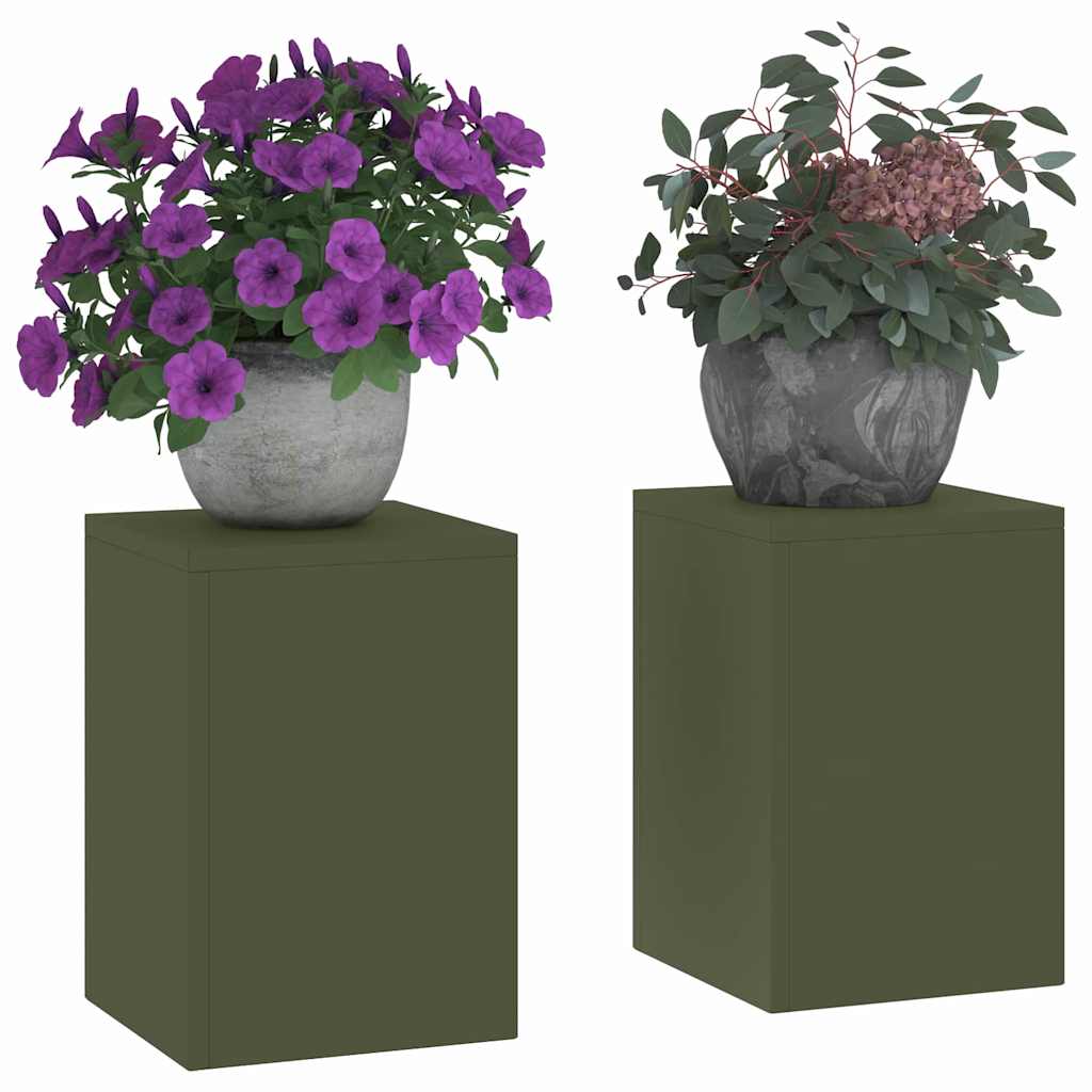 Supporto per piante 2 pcs Oliver verde 24 x 24 x 35 cm Acciaio