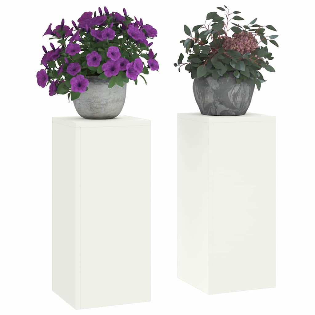 Supporto per piante 2 pcs Bianco 24 x 24 x 55 cm Acciaio