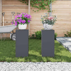 Supporto per piante 2 pcs Antracite 24 x 24 x 55 cm Acciaio