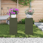 Supporto per piante 2 pcs Oliver verde 24 x 24 x 55 cm Acciaio