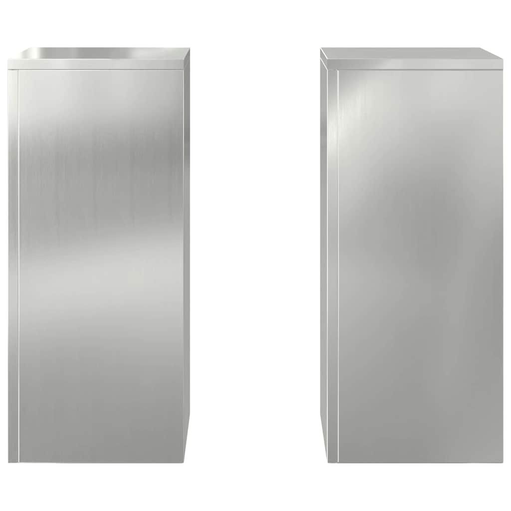 Supporto per piante 2 pcs Argento 24 x 24 x 55 cm
