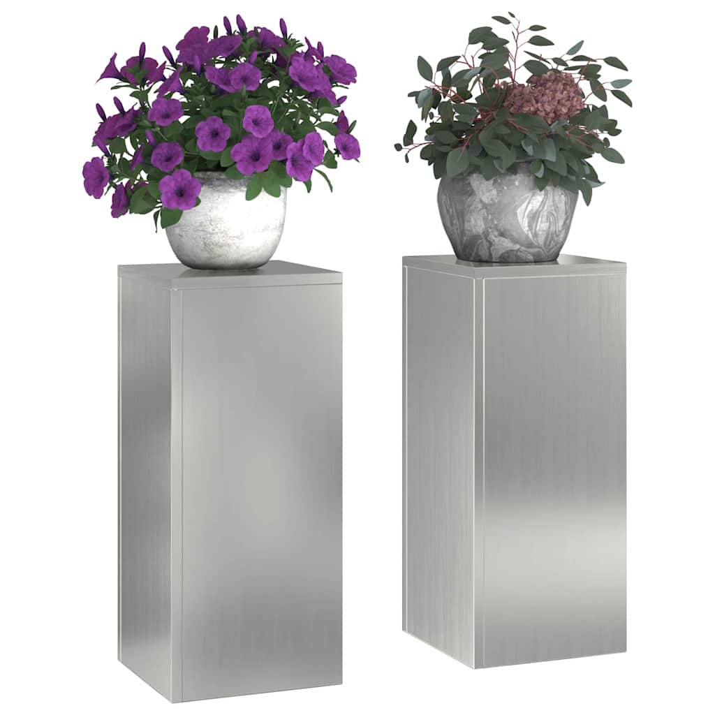 Supporto per piante 2 pcs Argento 24 x 24 x 55 cm
