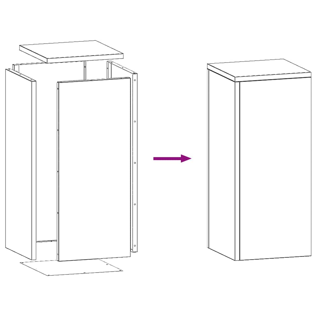 Supporto per piante 2 pcs Ruggine 24 x 24 x 55 cm