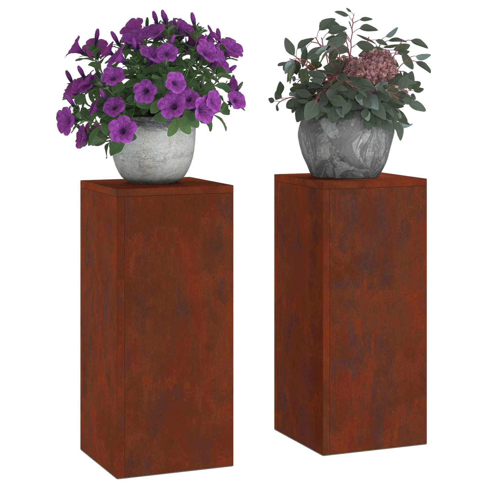 Supporto per piante 2 pcs Ruggine 24 x 24 x 55 cm