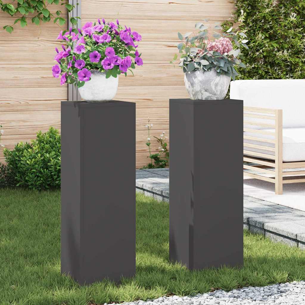 Supporto per piante 2 pcs Nero 24 x 24 x 75 cm Acciaio