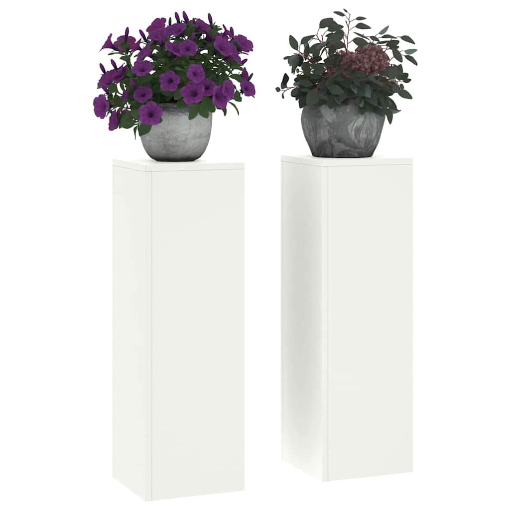 Supporto per piante 2 pcs Bianco 24 x 24 x 75 cm Acciaio