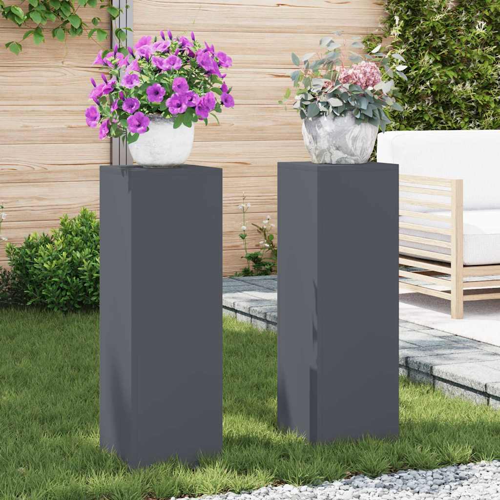 Supporto per piante 2 pcs Antracite 24 x 24 x 75 cm Acciaio