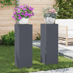 Supporto per piante 2 pcs Antracite 24 x 24 x 75 cm Acciaio