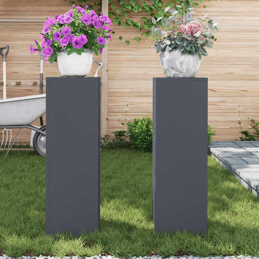 Supporto per piante 2 pcs Antracite 24 x 24 x 75 cm Acciaio