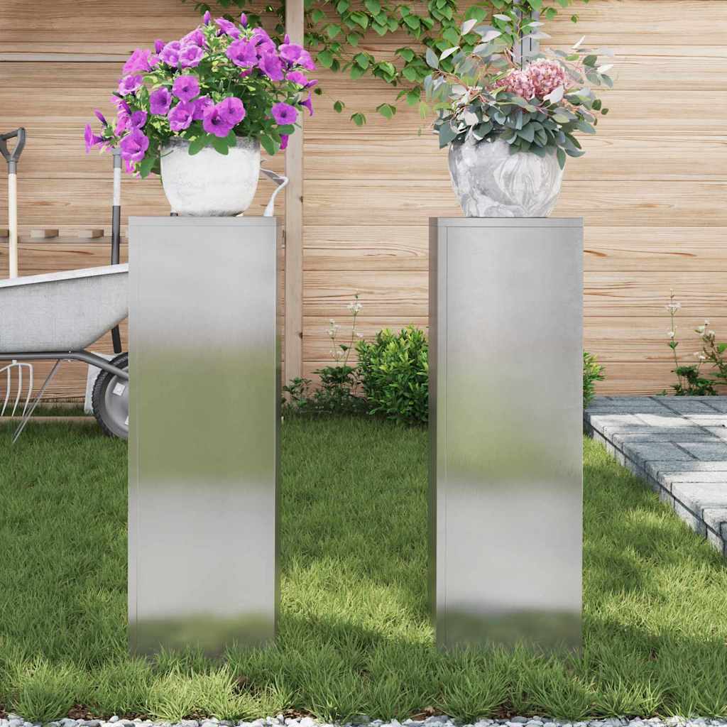 Supporto per piante 2 pcs Argento 24 x 24 x 75 cm