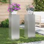 Supporto per piante 2 pcs Argento 24 x 24 x 75 cm