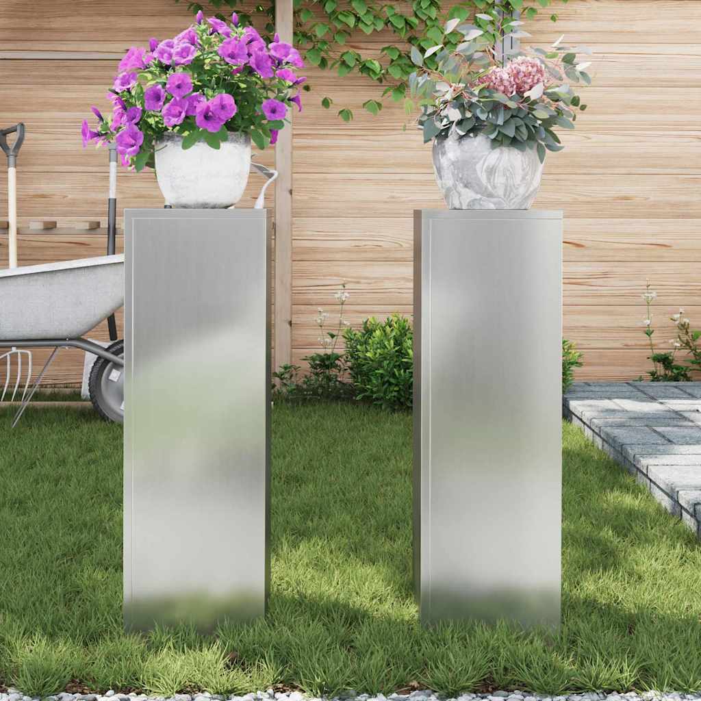 Supporto per piante 2 pcs Argento 24 x 24 x 75 cm