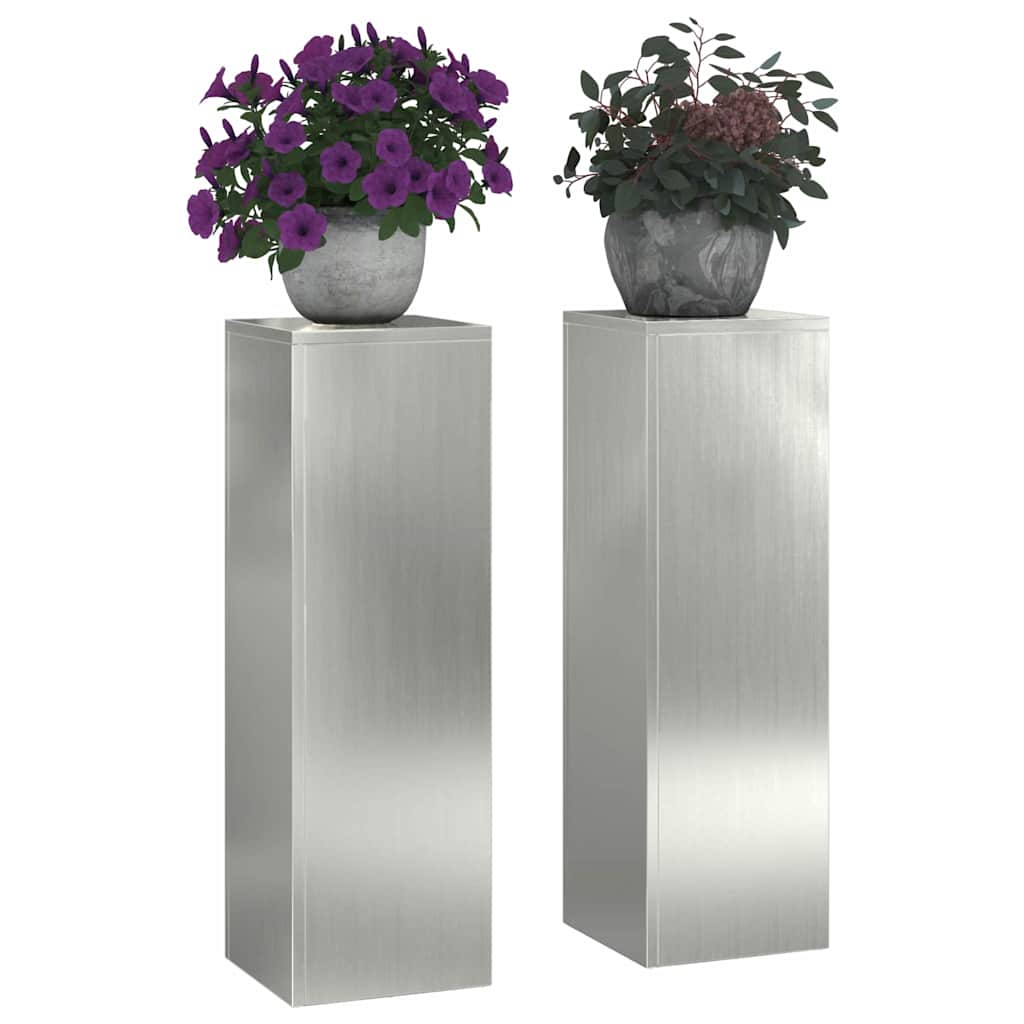 Supporto per piante 2 pcs Argento 24 x 24 x 75 cm