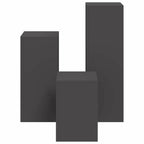 Supporto per piante 3 pcs Nero Acciaio