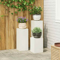 Supporto per piante 3 pcs Bianco Acciaio