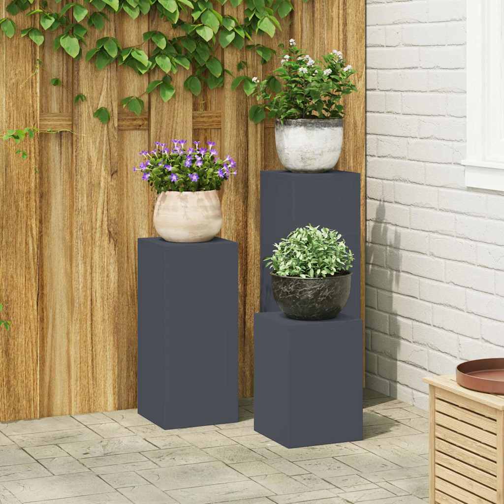 Supporto per piante 3 pcs Antracite Acciaio
