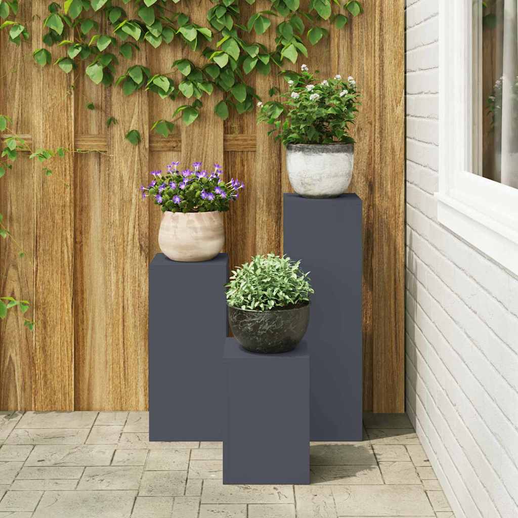 Supporto per piante 3 pcs Antracite Acciaio
