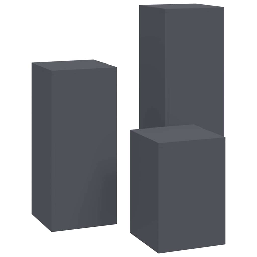 Supporto per piante 3 pcs Antracite Acciaio