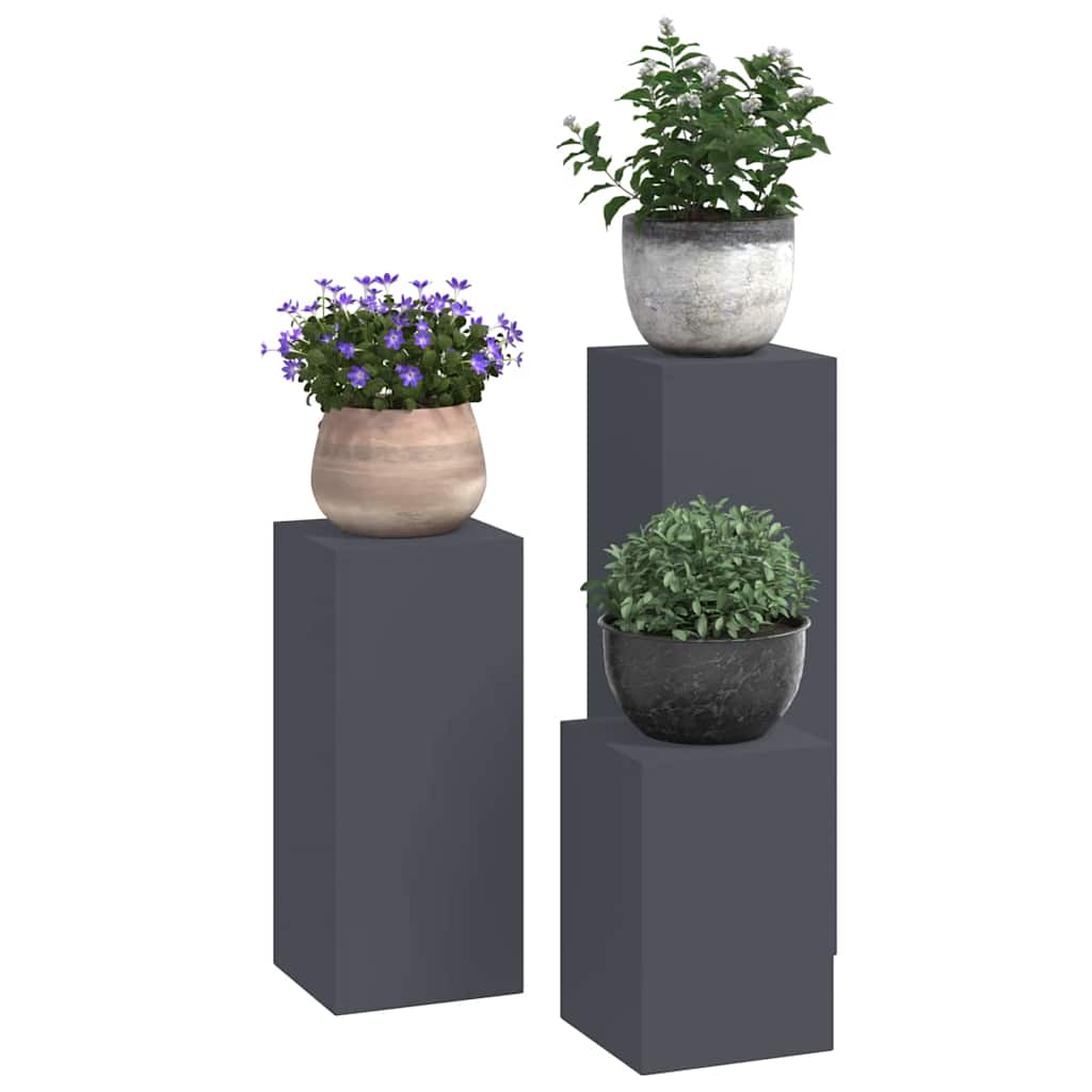 Supporto per piante 3 pcs Antracite Acciaio