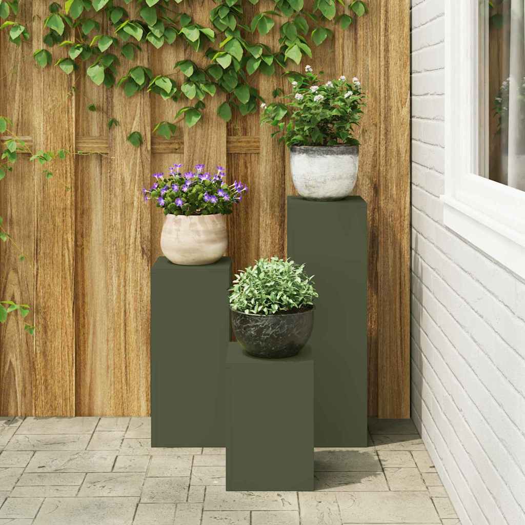 Supporto per piante 3 pcs Oliver verde Acciaio