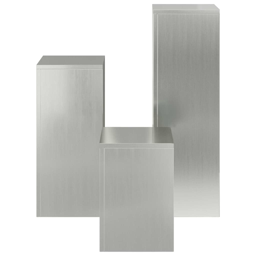 Supporto per piante 3 pcs Argento Acciaio zincato