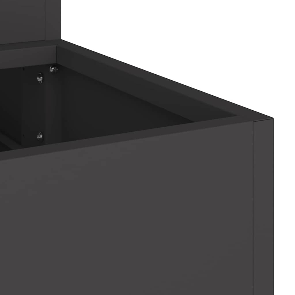Vaso da giardino Nero 90 x 90 x 35 cm Acciaio laminato a freddo